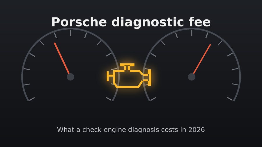 A Porsche diagnostic fee costs about $270 to $305 in 2026