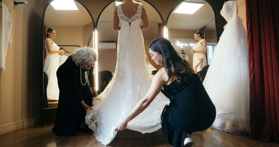 Wedding dress alterations cost about $300 to $800